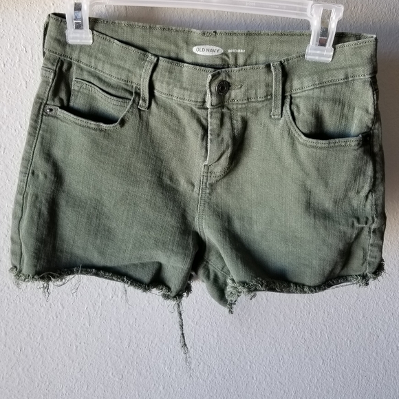 Old Navy army green boyfriend fit jean shorts - Picture 8 of 8